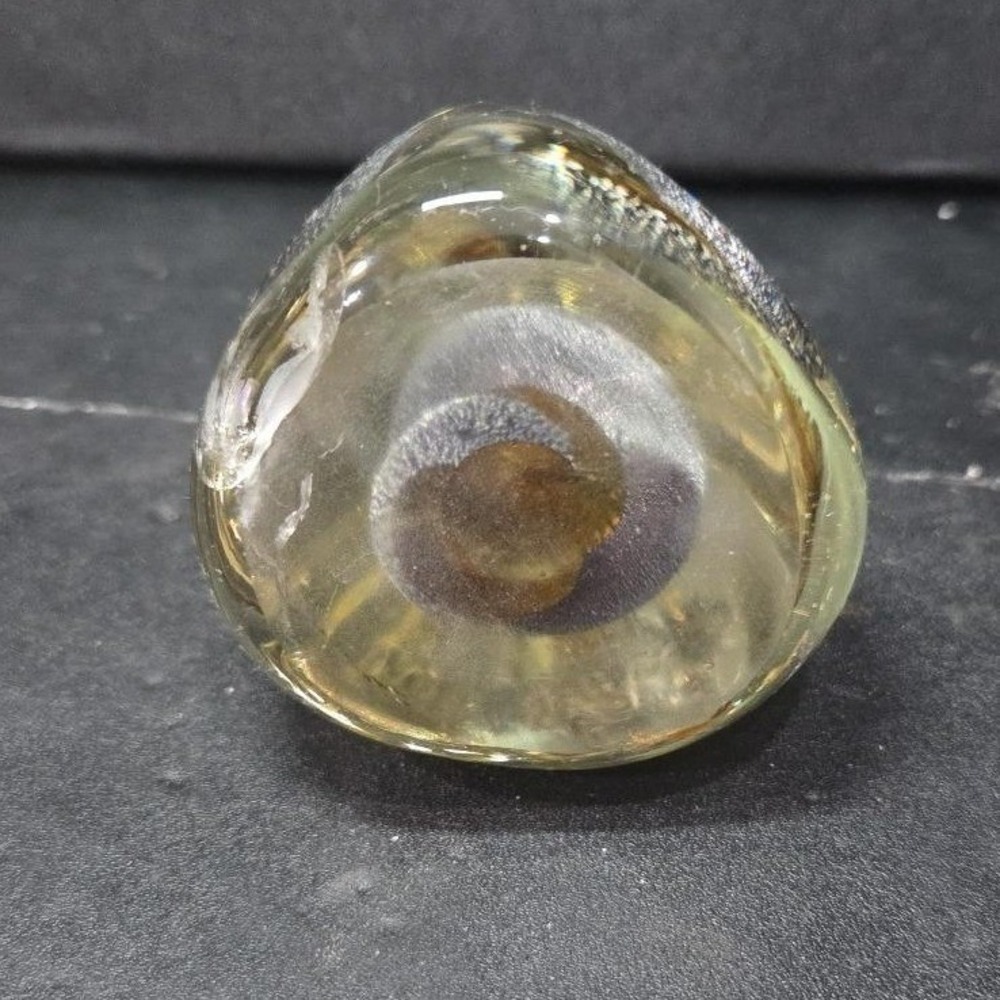 Teardrop Shaped Large Paperweight, Clear Glass Silver Swirls, Vintage Sculpture - Picture 8 of 11